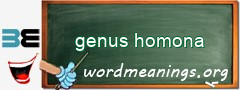 WordMeaning blackboard for genus homona